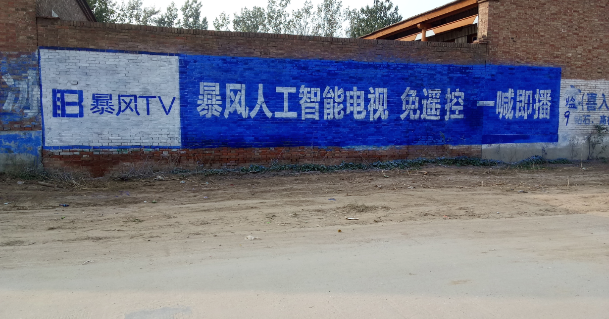 暴風(fēng)電視刷墻廣告